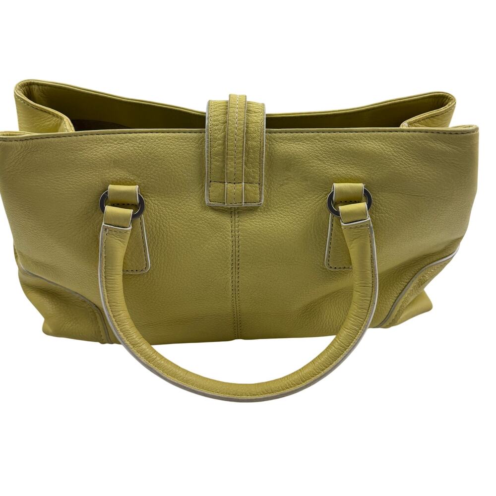 Tommy Hilfiger Butter Yellow Pebbled Buttery Soft Leather Vintage Handbag - Picture 3 of 10